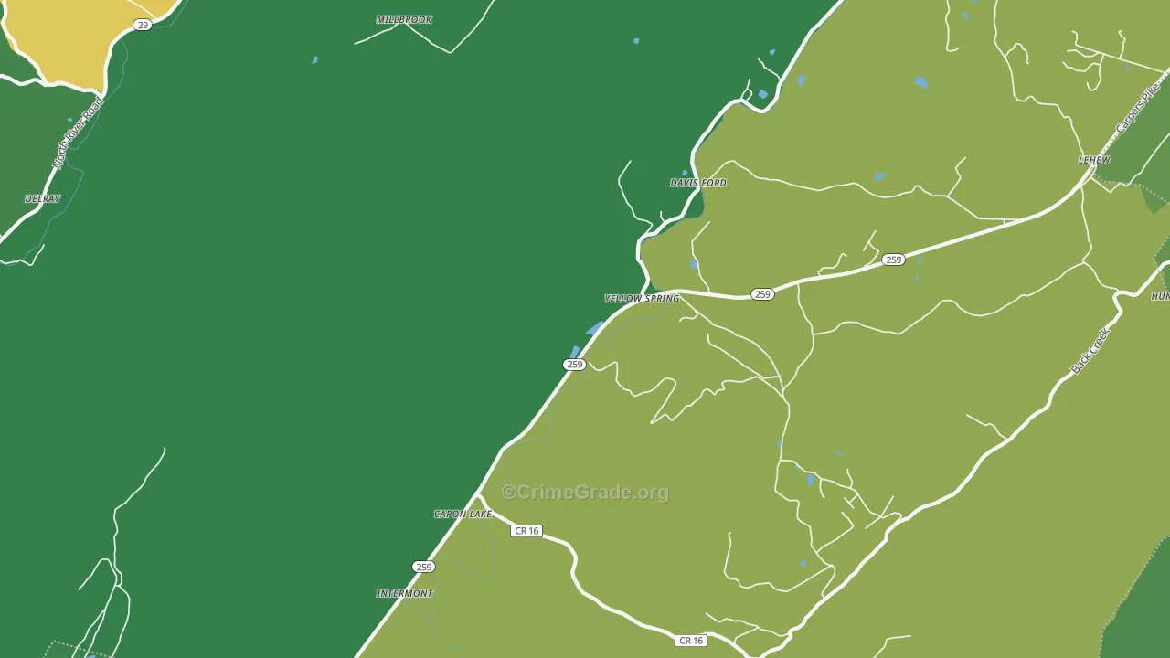 26865, WV Map of Vehicle Theft Rates