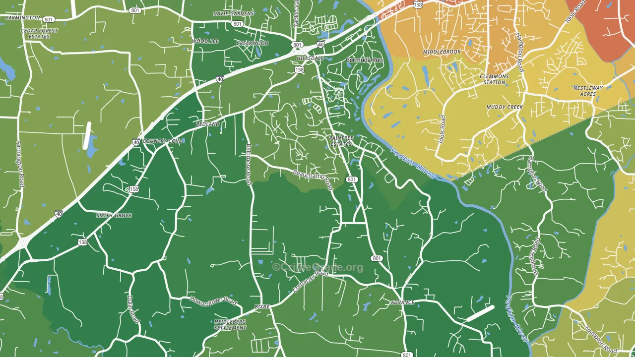 27006, NC Map of Vehicle Theft Rates