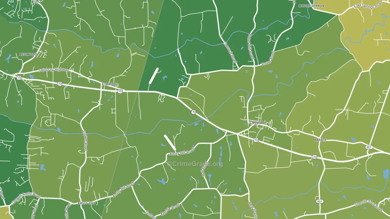 27013, NC Map of Vehicle Theft Rates