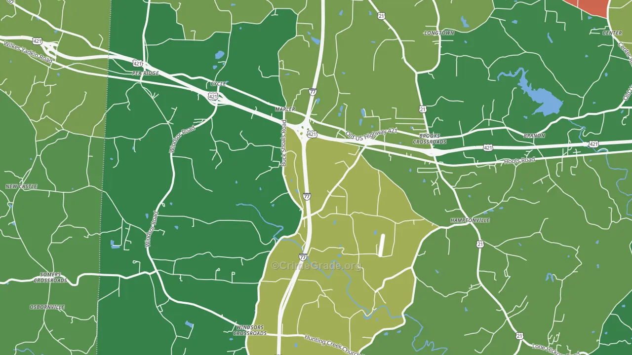 27020, NC Map of Vehicle Theft Rates
