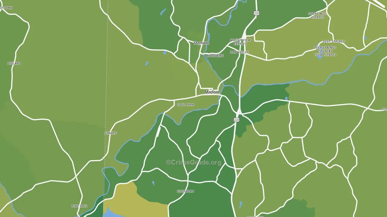 27025, NC Map of Vehicle Theft Rates