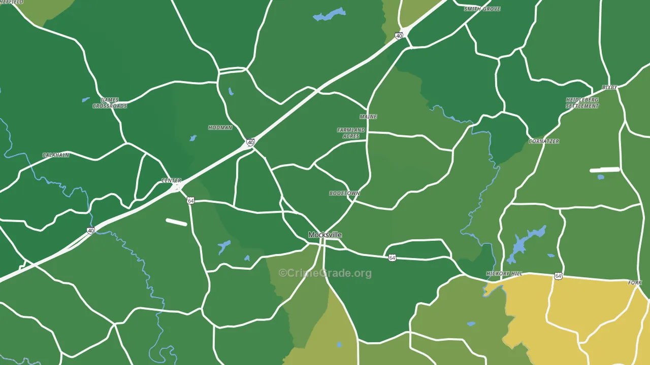 27028, NC Map of Vehicle Theft Rates