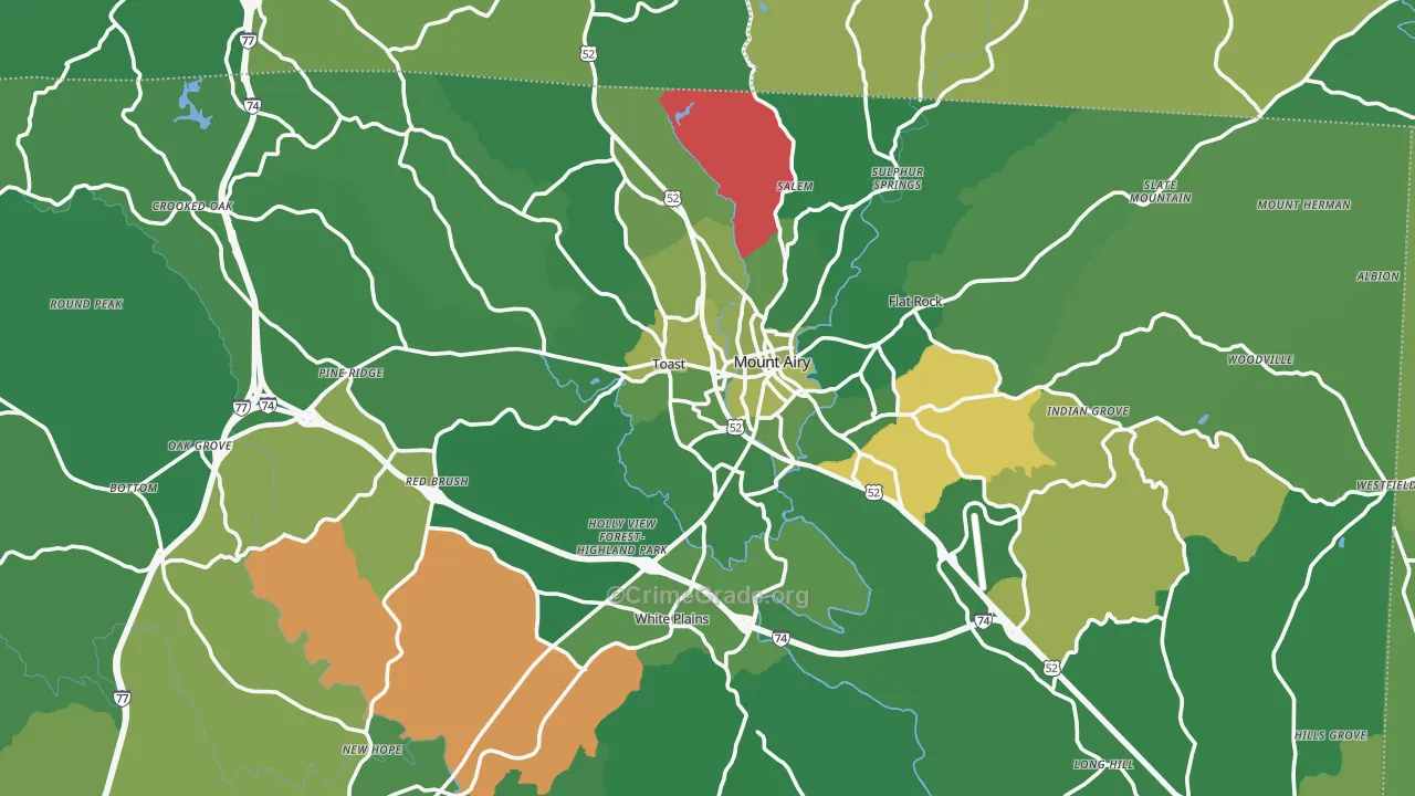 27030, NC Map of Vehicle Theft Rates