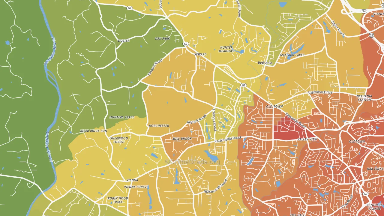 27040, NC Map of Vehicle Theft Rates