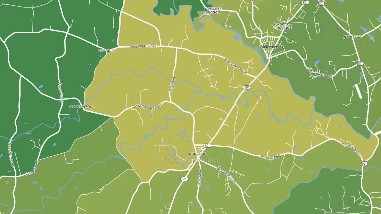 27054, NC Map of Vehicle Theft Rates