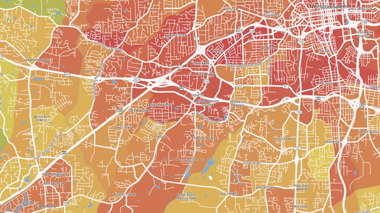 27103, NC Map of Vehicle Theft Rates