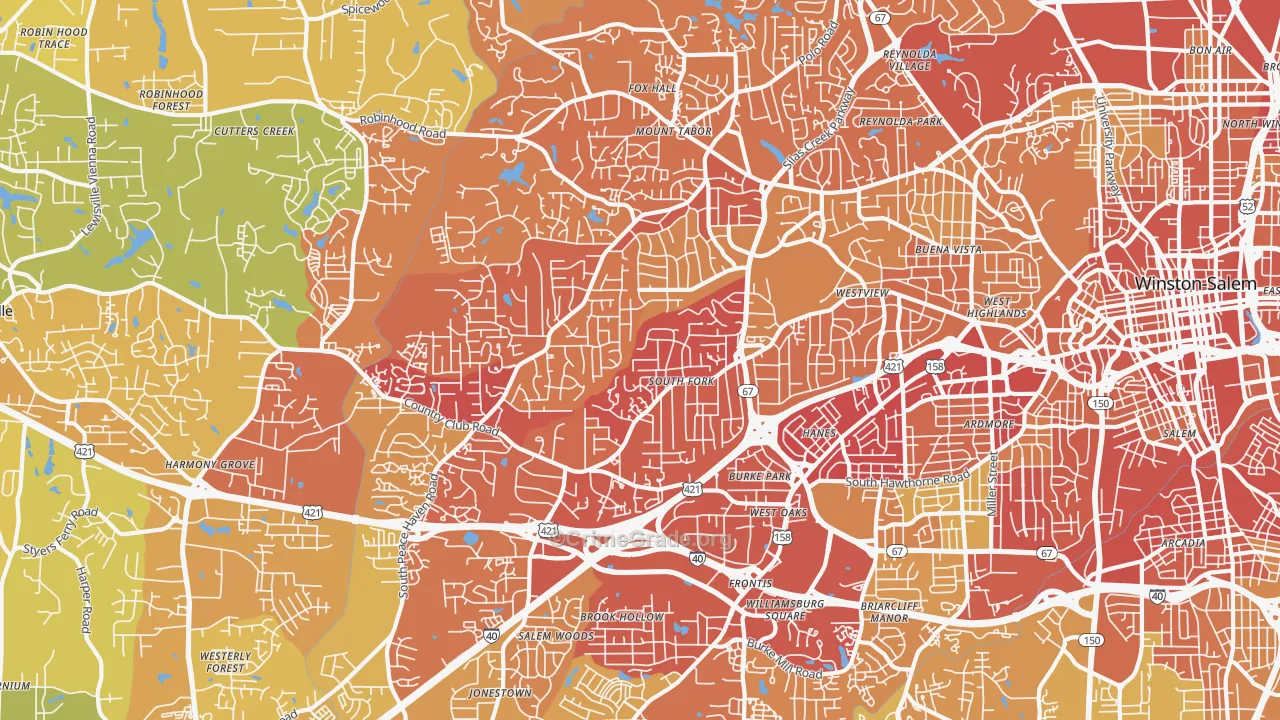 27104, NC Map of Vehicle Theft Rates