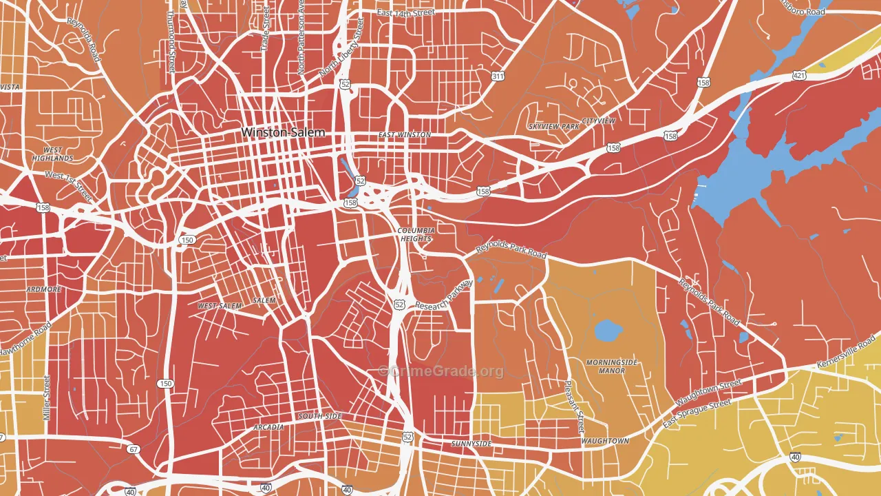 27110, NC Map of Vehicle Theft Rates