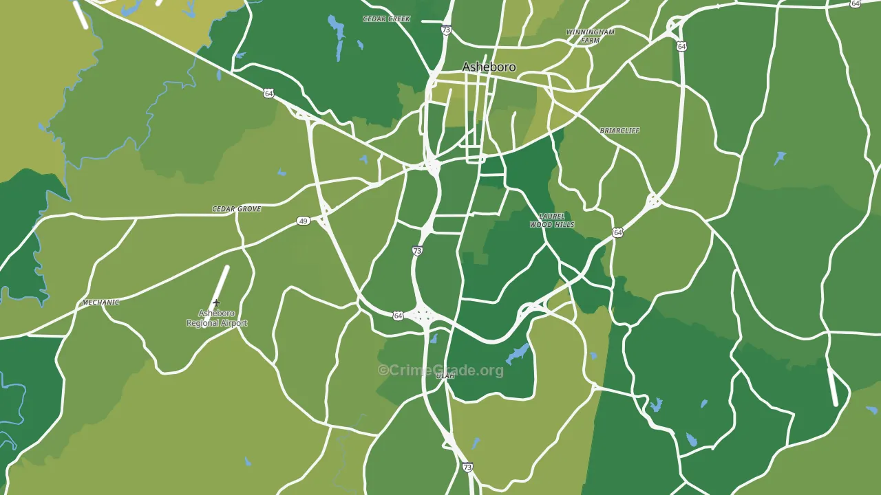 27205, NC Map of Vehicle Theft Rates