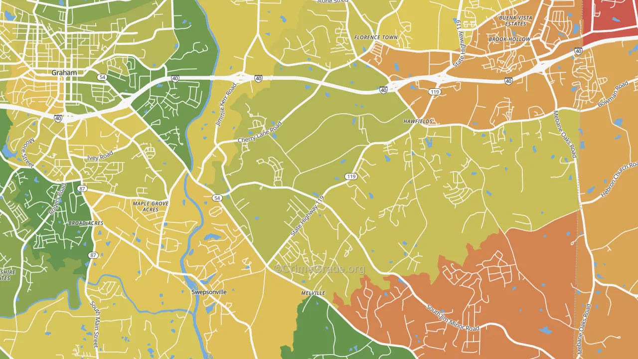 27258, NC Map of Vehicle Theft Rates