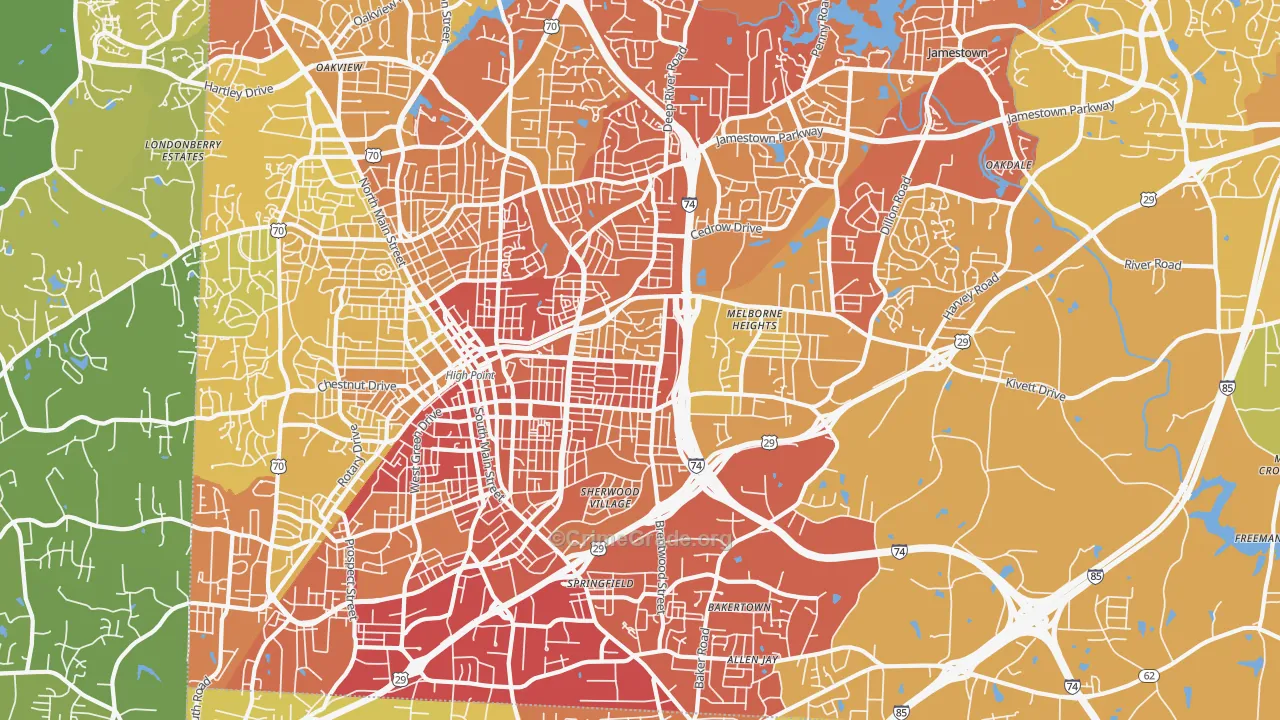 27260, NC Map of Vehicle Theft Rates