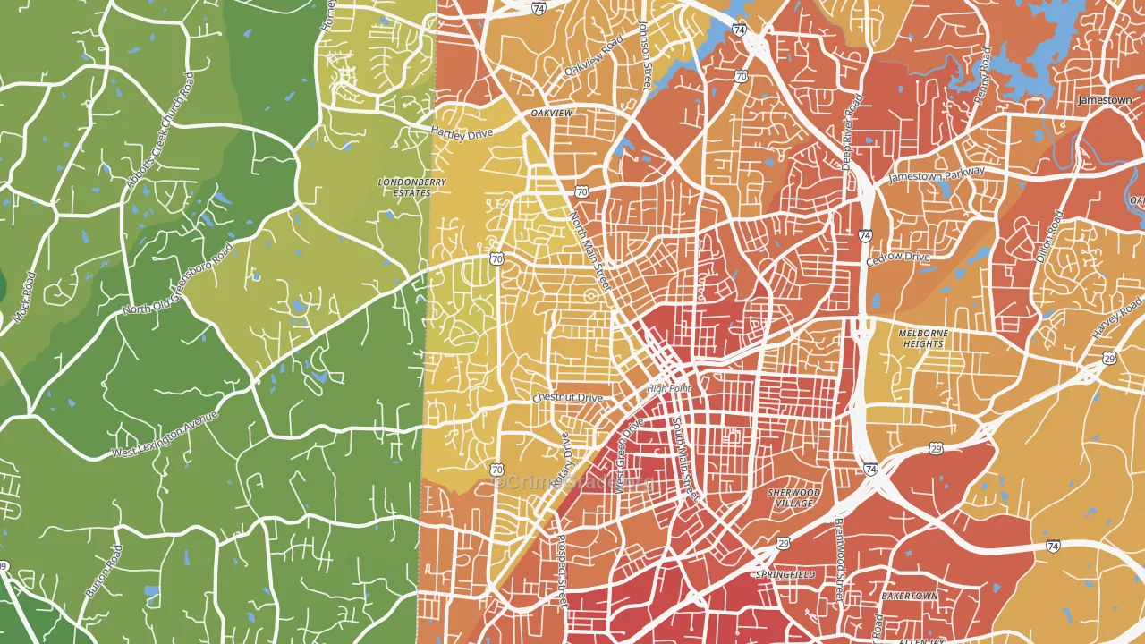 27262, NC Map of Vehicle Theft Rates