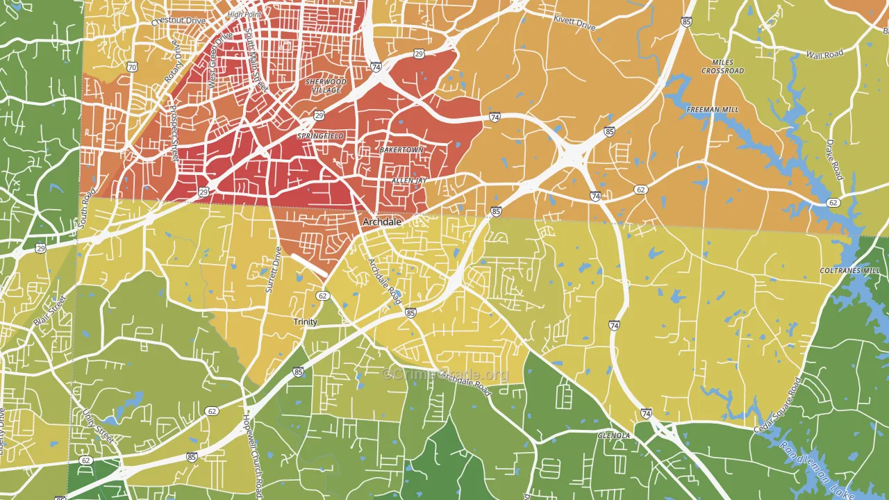 27263, NC Map of Vehicle Theft Rates