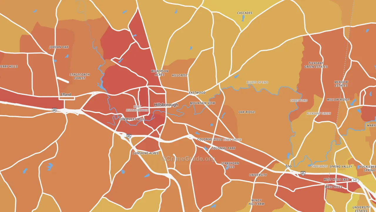 27278, NC Map of Vehicle Theft Rates