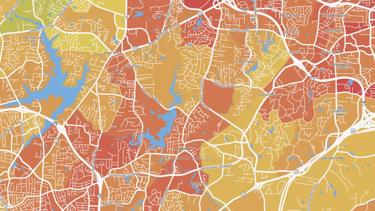 27282, NC Map of Vehicle Theft Rates