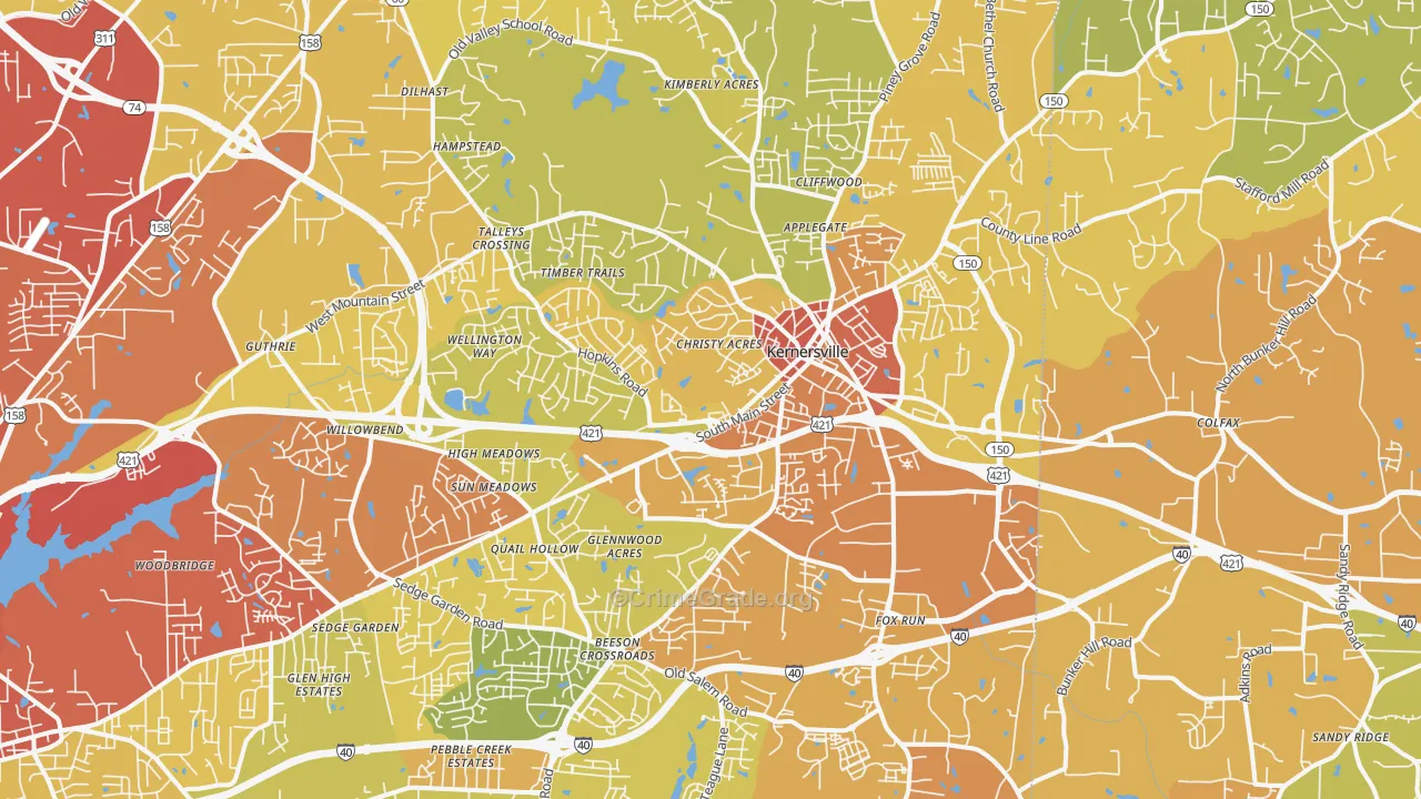 27284, NC Map of Vehicle Theft Rates