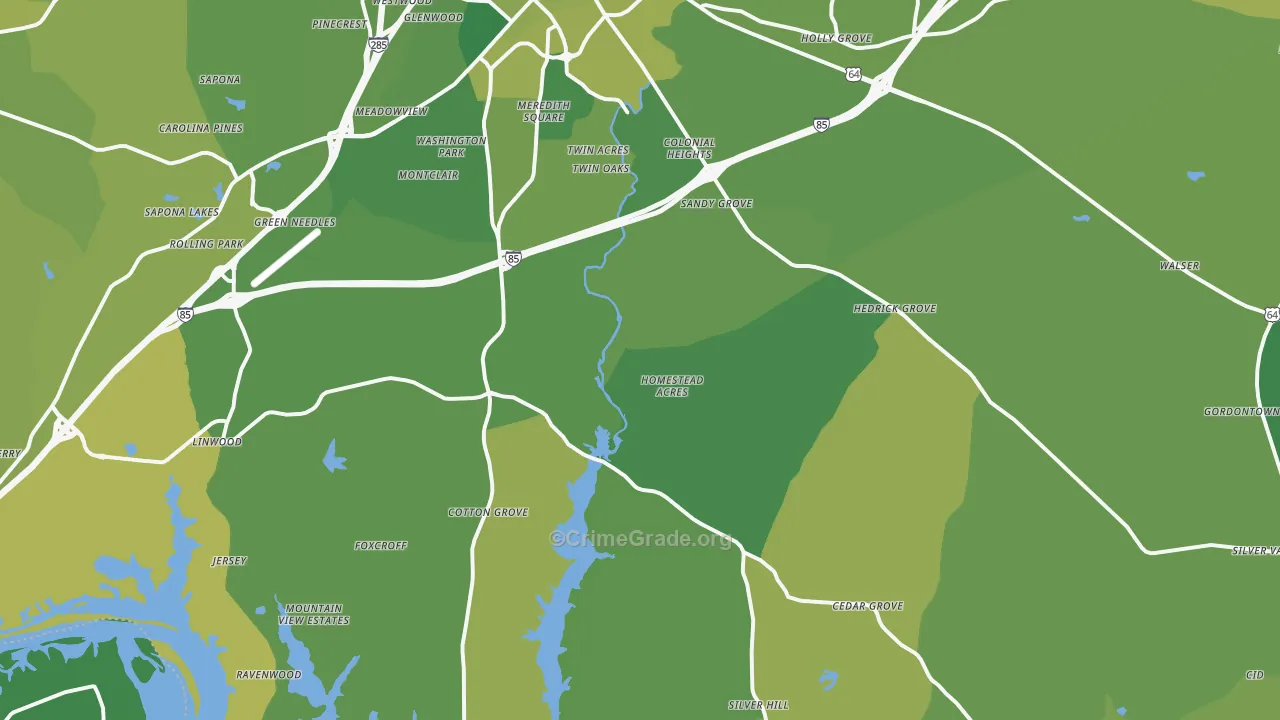 27292, NC Map of Vehicle Theft Rates