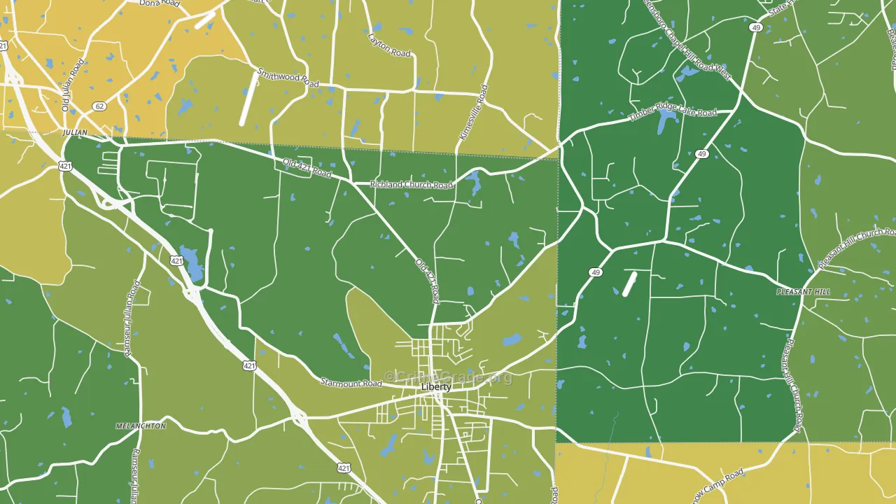 27298, NC Map of Vehicle Theft Rates