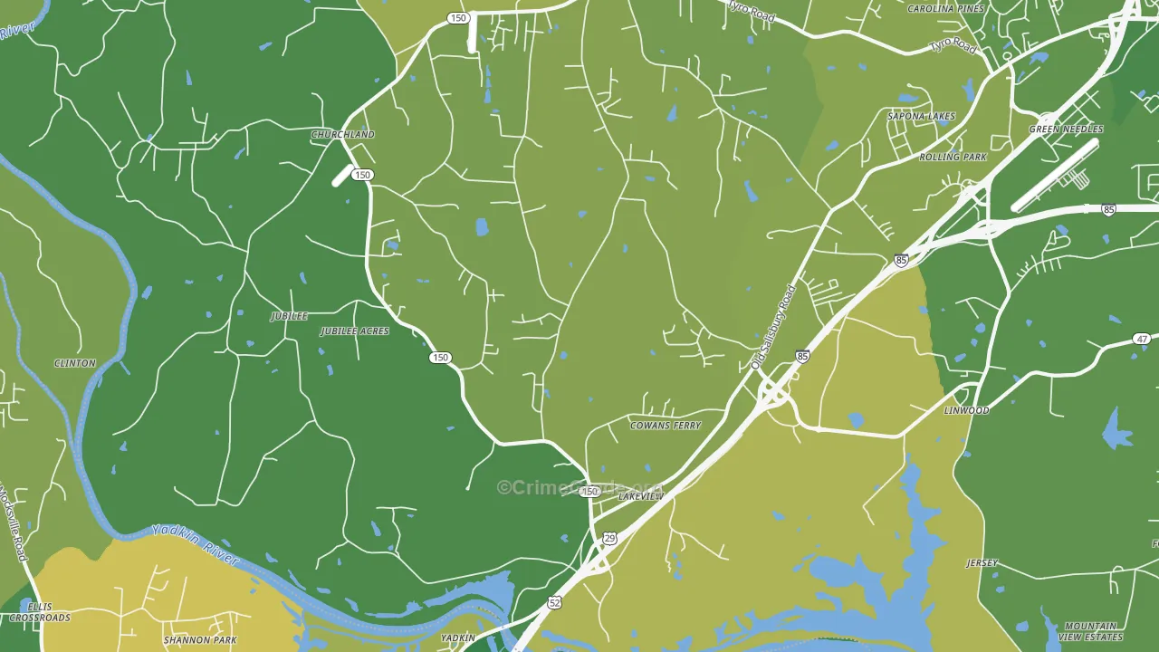 27299, NC Map of Vehicle Theft Rates
