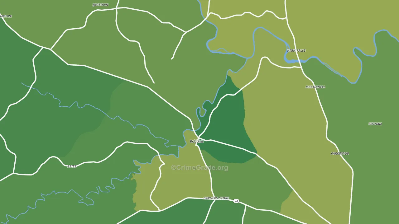 27325, NC Map of Vehicle Theft Rates