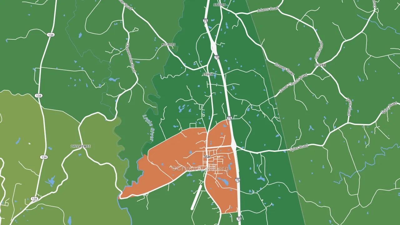 27356, NC Map of Vehicle Theft Rates