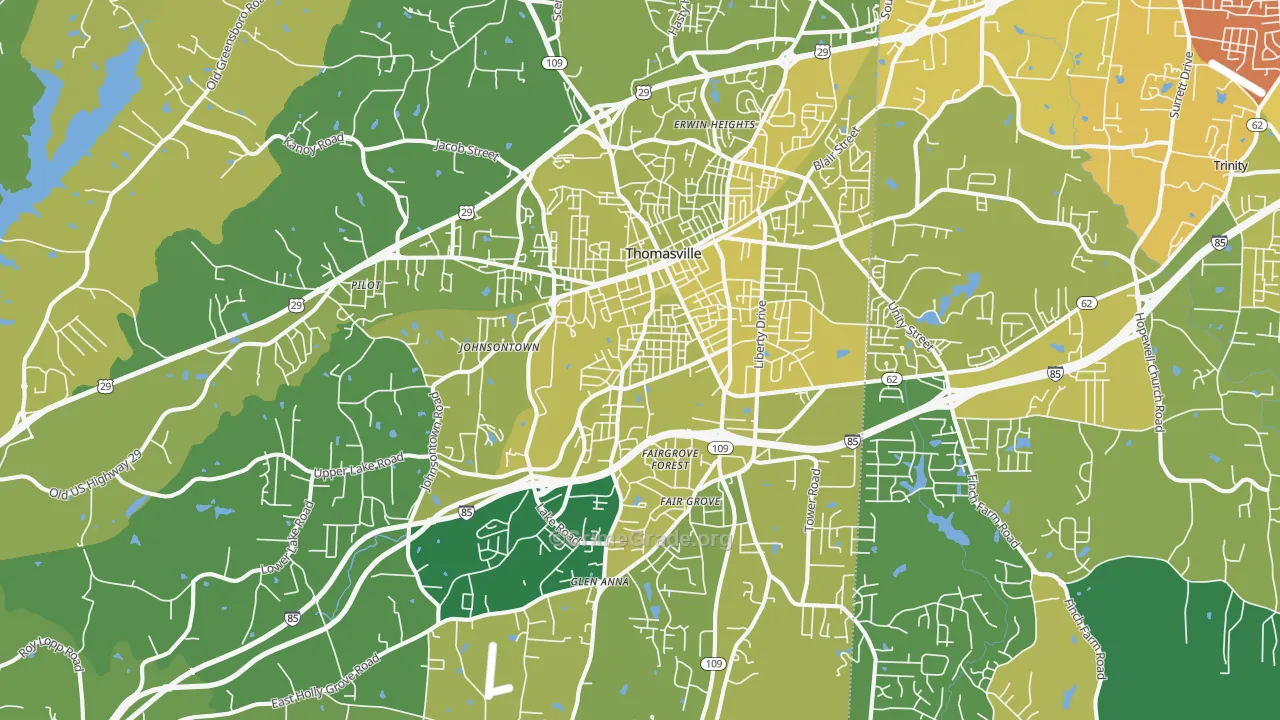 27360, NC Map of Vehicle Theft Rates