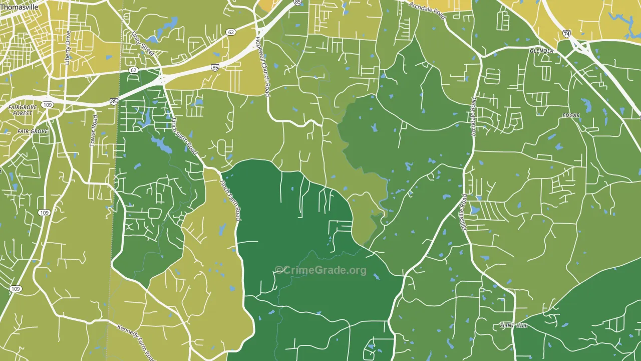 27370, NC Map of Vehicle Theft Rates