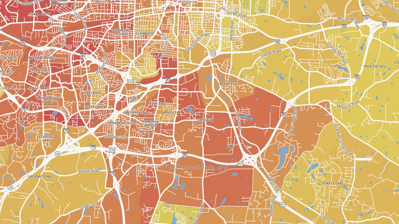 27406, NC Map of Vehicle Theft Rates