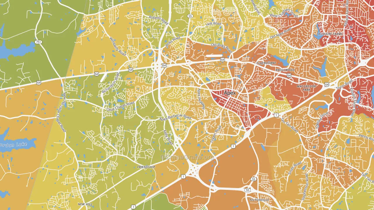 27502, NC Map of Vehicle Theft Rates