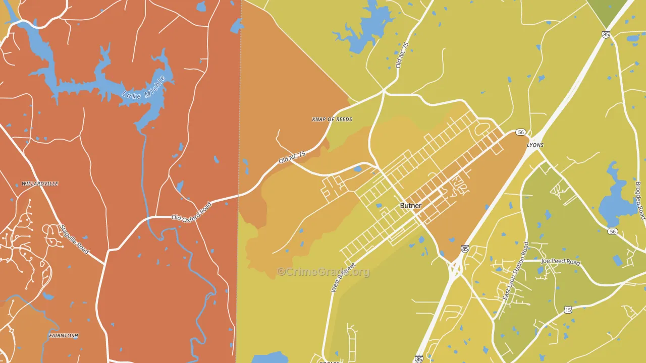 27509, NC Map of Vehicle Theft Rates