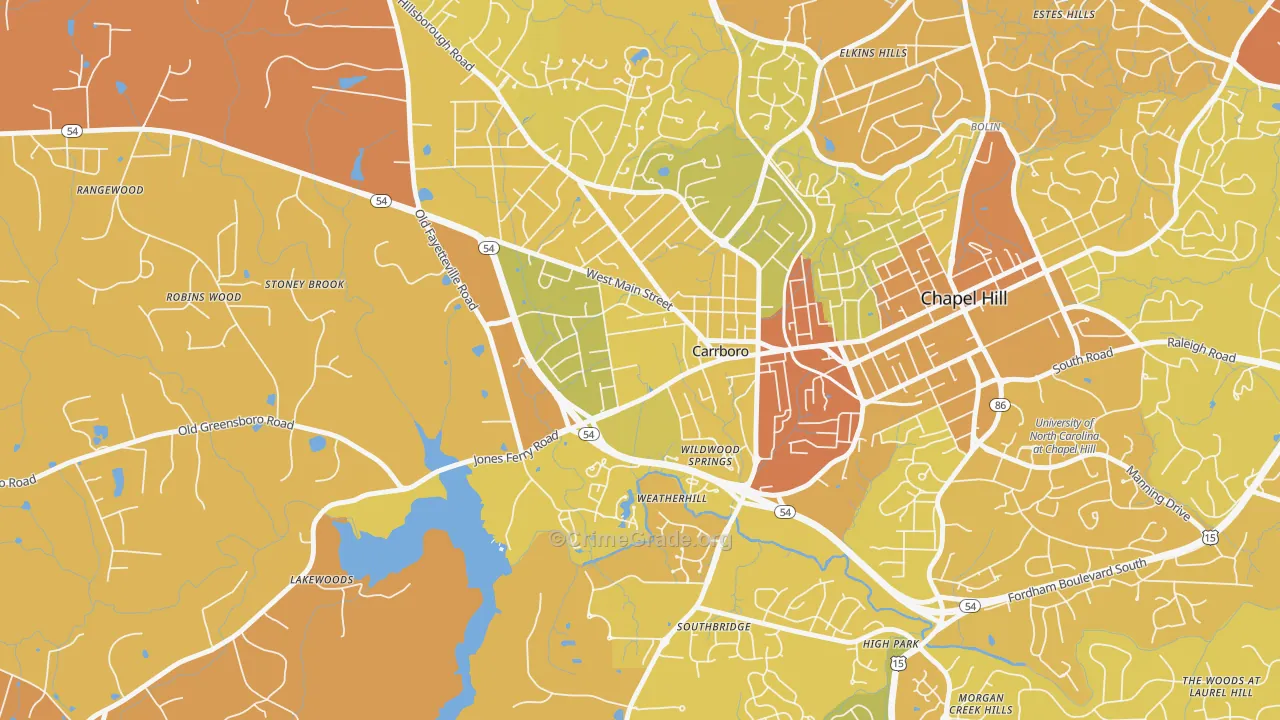 27510, NC Map of Vehicle Theft Rates