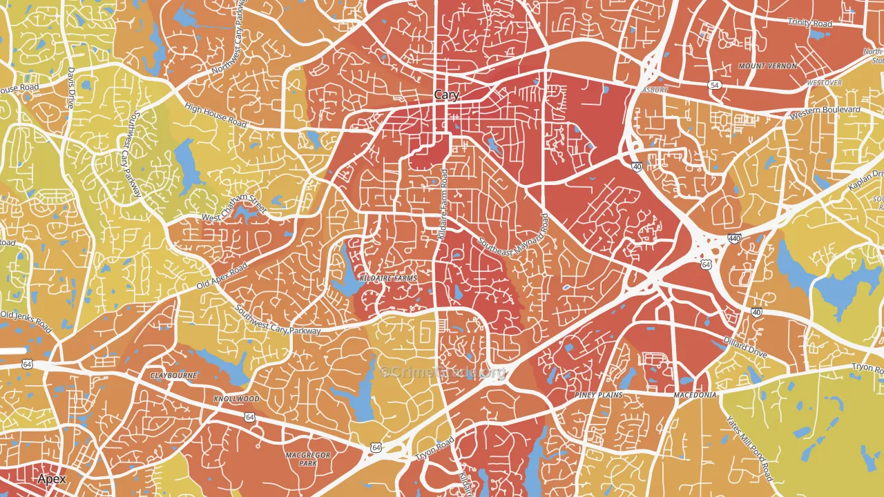 27511, NC Map of Vehicle Theft Rates