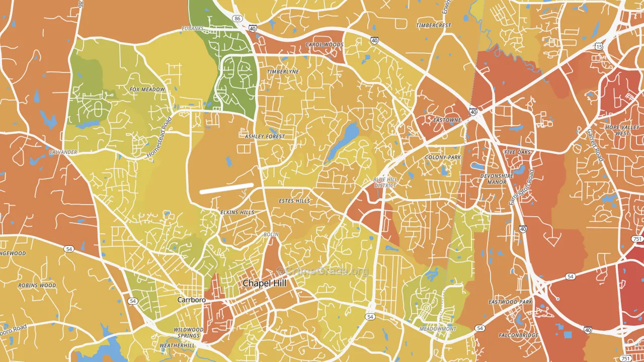 27514, NC Map of Vehicle Theft Rates