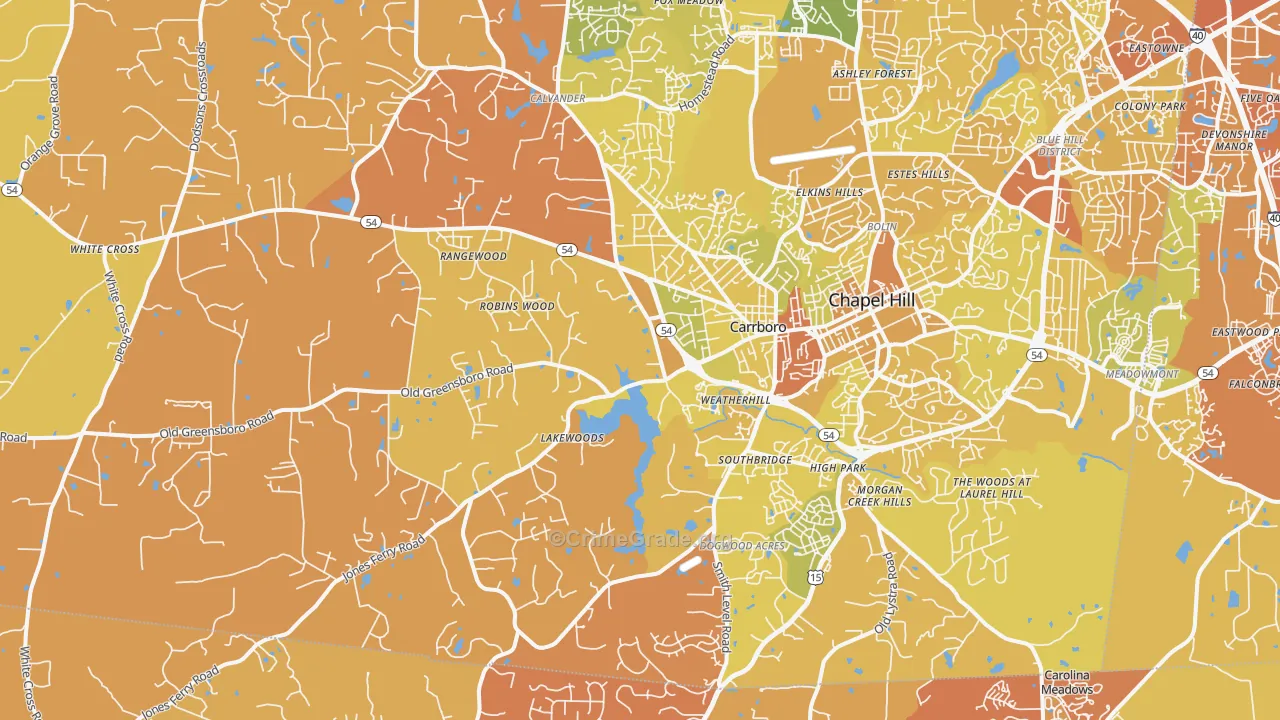 27516, NC Map of Vehicle Theft Rates
