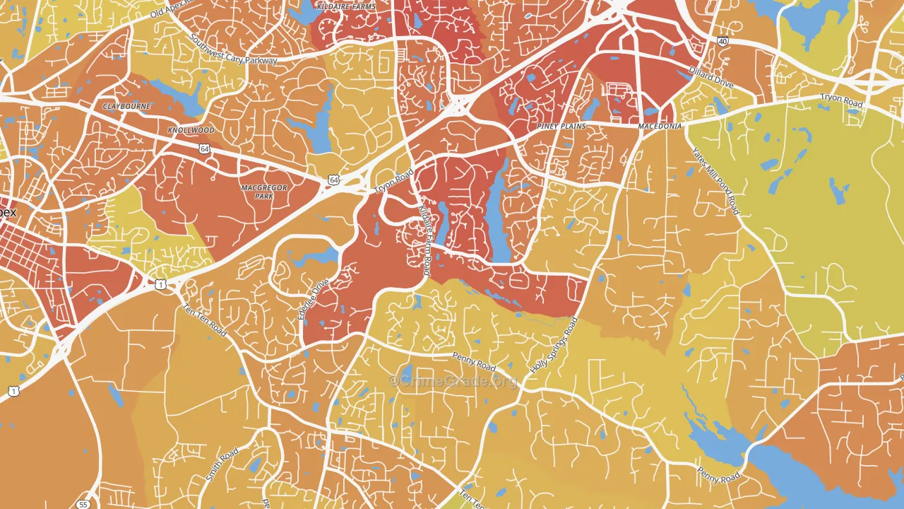 27518, NC Map of Vehicle Theft Rates