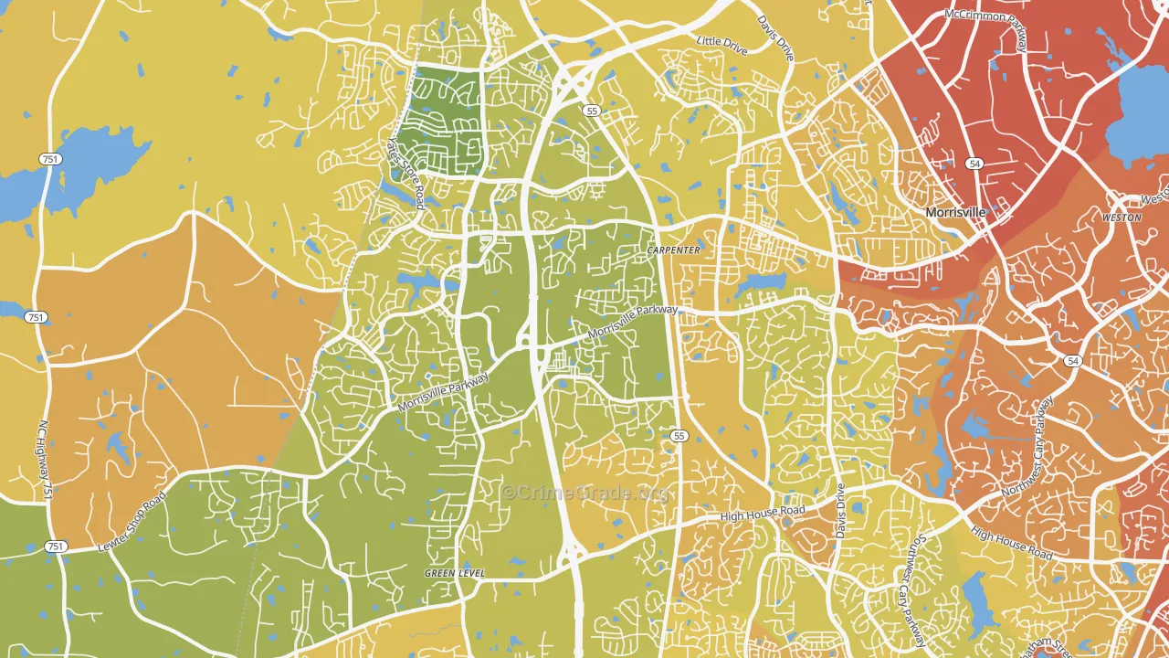 27519, NC Map of Vehicle Theft Rates