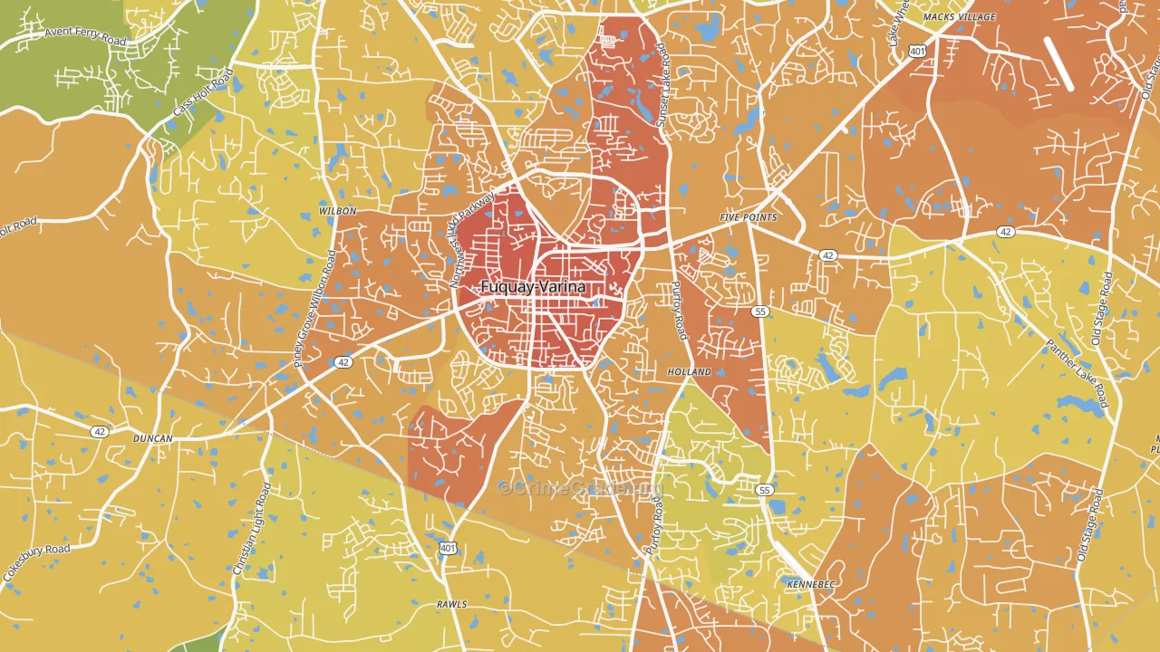 27526, NC Map of Vehicle Theft Rates