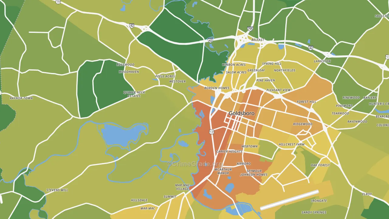 27530, NC Map of Vehicle Theft Rates