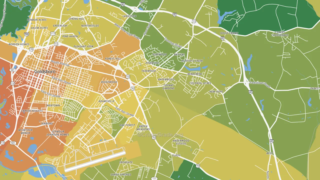 27534, NC Map of Vehicle Theft Rates