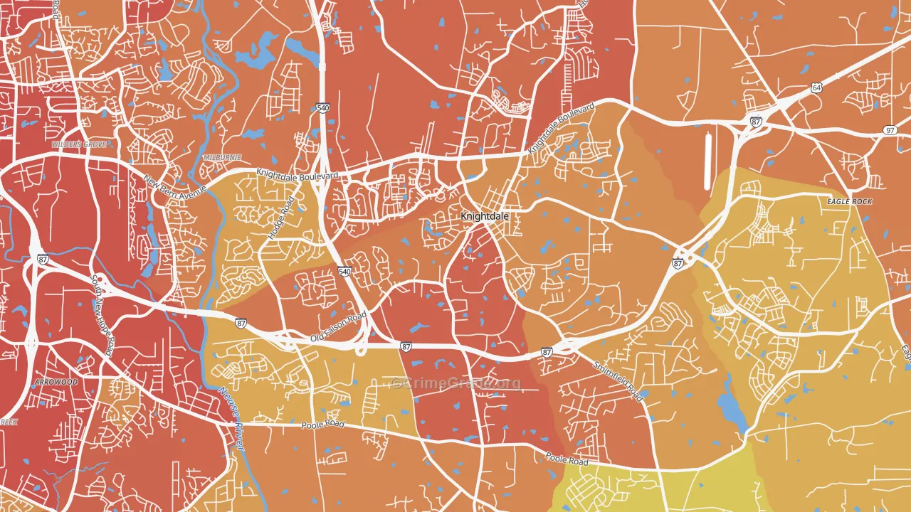 27545, NC Map of Vehicle Theft Rates