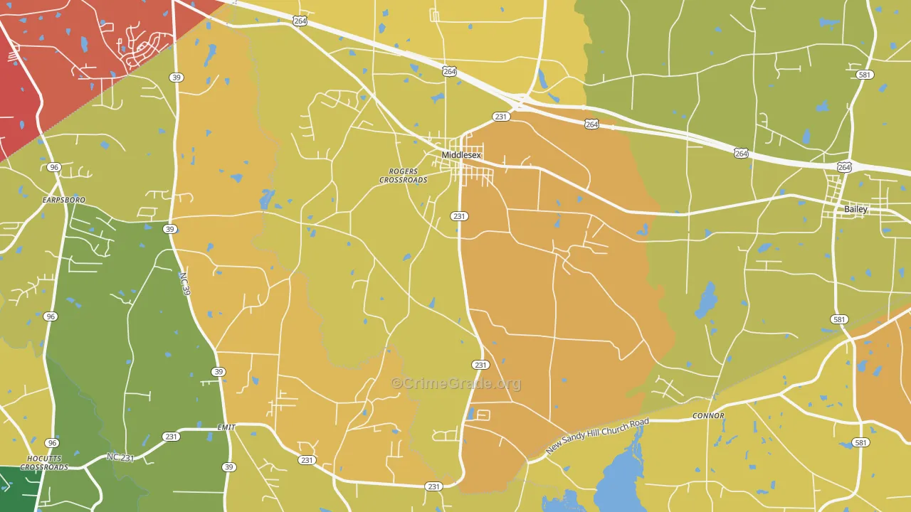 27557, NC Map of Vehicle Theft Rates