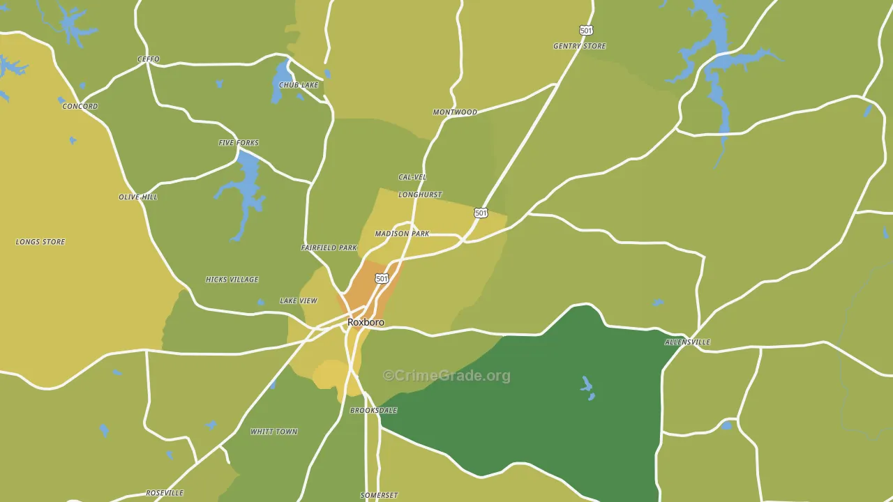 27574, NC Map of Vehicle Theft Rates