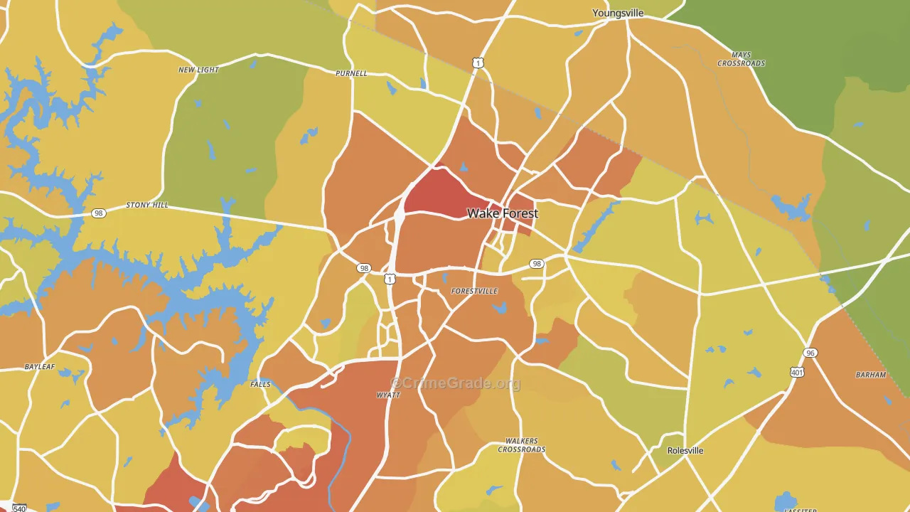 27587, NC Map of Vehicle Theft Rates