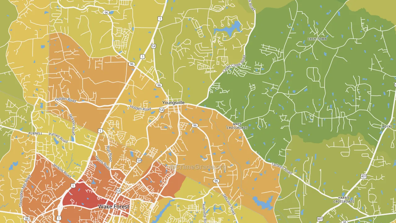 27596, NC Map of Vehicle Theft Rates