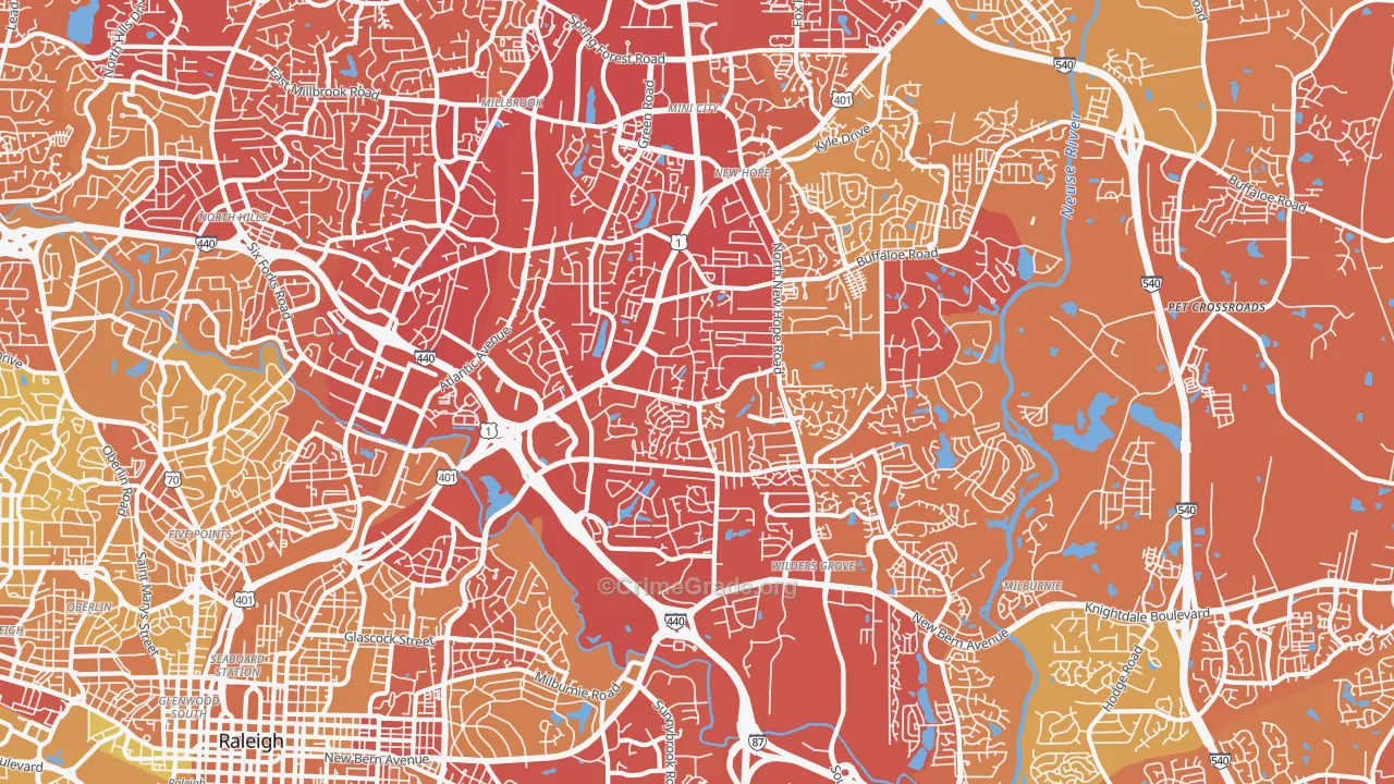 27604, NC Map of Vehicle Theft Rates