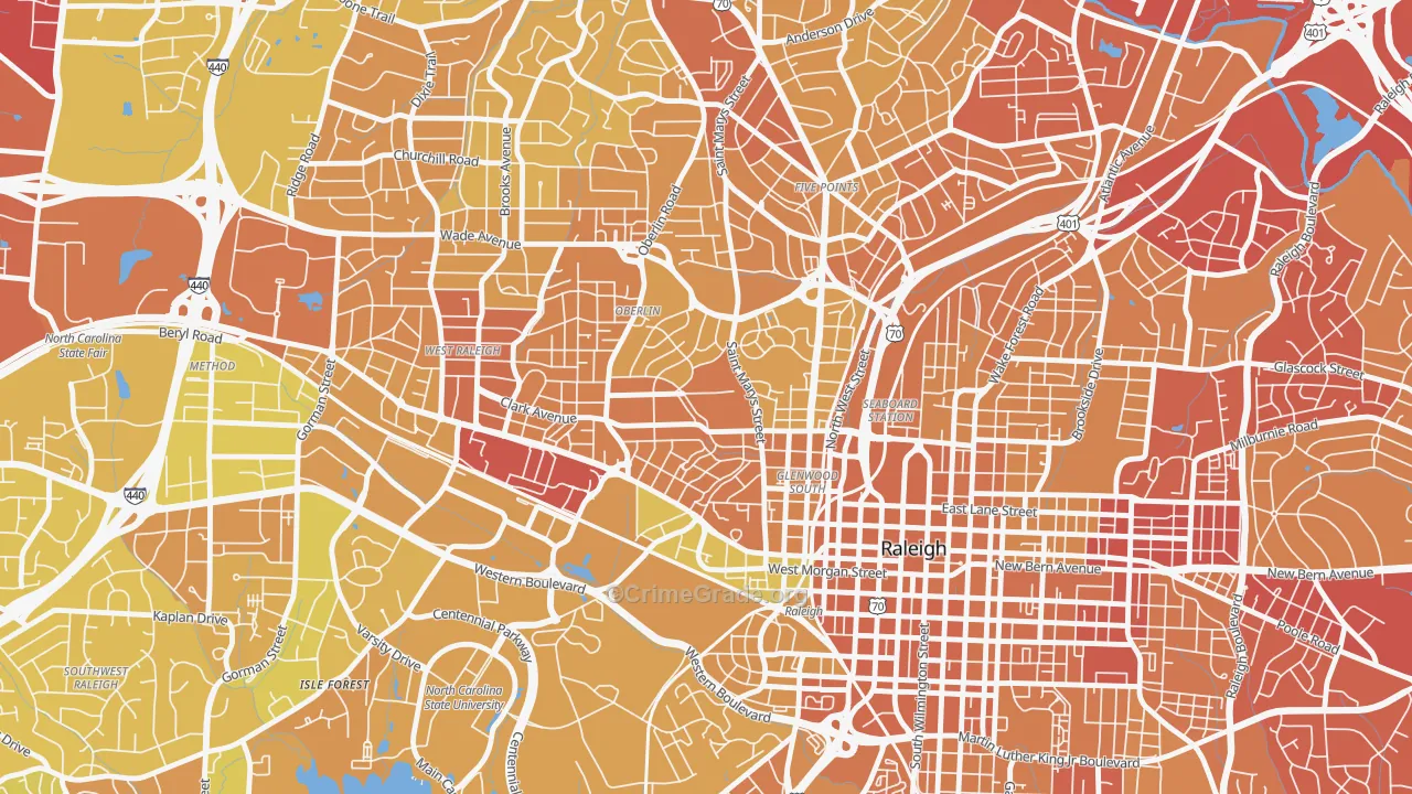 27605, NC Map of Vehicle Theft Rates
