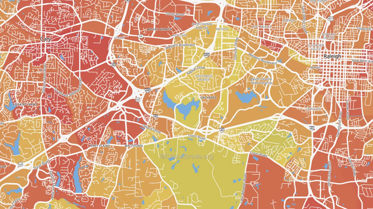 27606, NC Map of Vehicle Theft Rates
