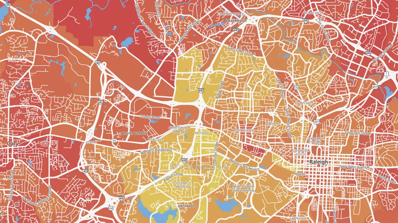 27607, NC Map of Vehicle Theft Rates