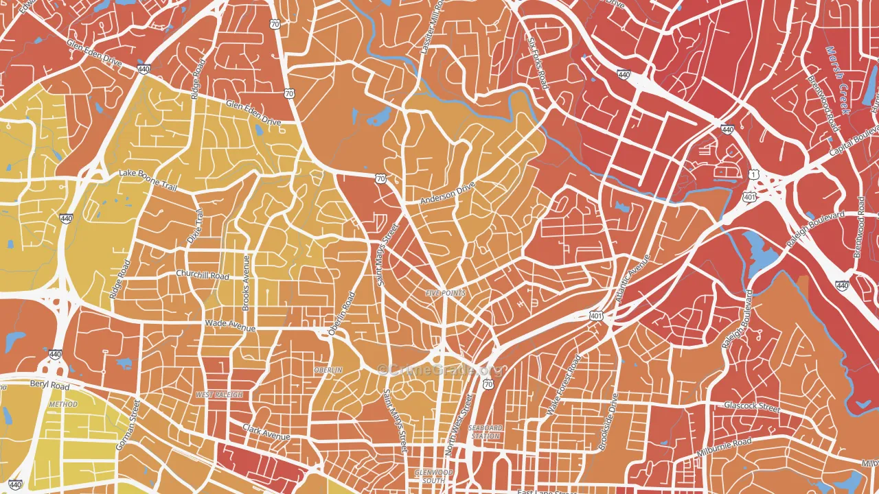 27608, NC Map of Vehicle Theft Rates