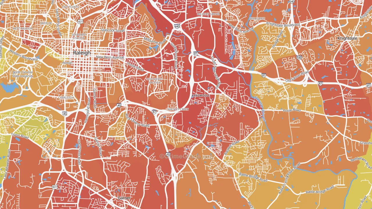 27610, NC Map of Vehicle Theft Rates